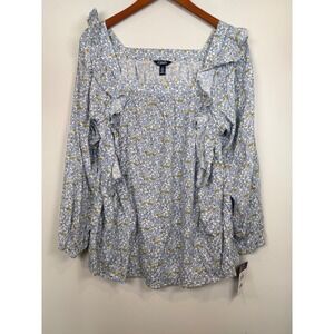 Chaps Womens Blouse Large Floral Boho Cottagecore Soft Romantic Coquette Dainty